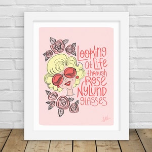 Rose Nylund Art Print, Golden Girls Poster, Betty White
