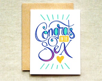 Congrats on the Sex Baby Shower Card, Funny New Baby Card, Baby Shower Card, Miss You Card, Pregnancy Card, New Mom Card