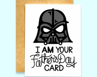I Am Your Father's Day Card | Darth Vader Father's Day Card | Funny Father's Day Card | Star Wars Card | Unique Father's Day Card