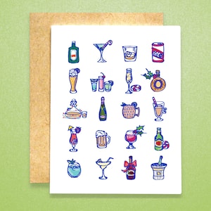 Weihnachtsstimmungskarte (individuelle & Sammelkartensets) | Cocktail-Weihnachtskarte | Trinken Weihnachtskarte | Weihnachtsstimmung Karte