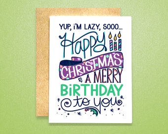 December Birthday Card | Christmas Birthday Card | Happy Birthday Card | Christmas Card | Funny Christmas Card | Funny Birthday Card