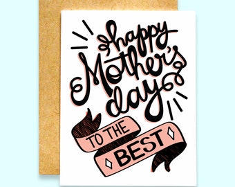 Happy Mother's Day Handlettering Card | Happy Mother's Day Card | Generic Mother’s Day Card | Hand Lettered Card | Hand Drawn Card