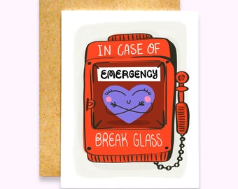 NEW!! In Case of Emergency Break Glass Card | Hug Card | Thinking of You Card | Miss You Card | Best Friend Card