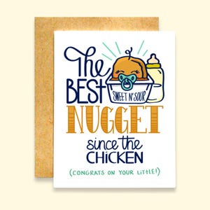 Der beste Nugget seit der Huhn-Karte | Lustige neue Babykarte | Babyparty Karte | Hühnchen-Nugget Karte | Schwangerschaft Karte | Neue Mom Karte