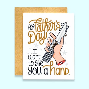 Para el Día del Padre... Tarjeta Quiero Darte una Mano / Tarjeta del Día del Padre de Luke Skywalker / Tarjeta Divertida del Día del Padre / Tarjeta de Star Wars