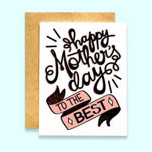Tarjeta del Día de la Madre (banner) / Letras del Día de la Madre hechas a mano / Tarjeta sencilla del Día de la Madre / Tarjeta hecha a mano / Tarjeta dibujada a mano