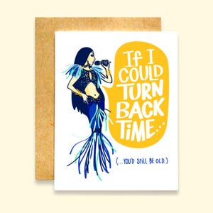 Tarjeta Si pudiera volver atrás en el tiempo / Tarjeta de cumpleaños divertida de Cher / Tarjeta de cumpleaños / Tarjetas de cumpleaños / Tarjeta de cumpleaños para ella / Tarjeta de felicitación divertida