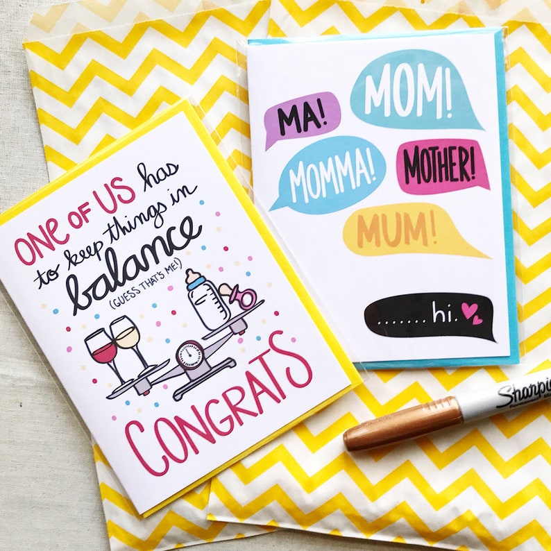 Funny Baby Shower Card New Baby Card Baby Congrats Card Etsy