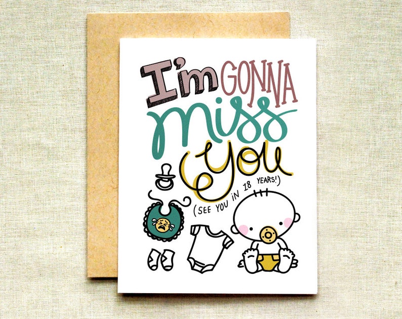 Funny New Baby Card Baby Shower Card Miss You Card Pregnancy Card New Mom Card