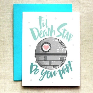 Star Wars-trouwkaart, Death Star Card, Til Death Do You Part-kaart, grappige trouwkaart, verlovingskaart