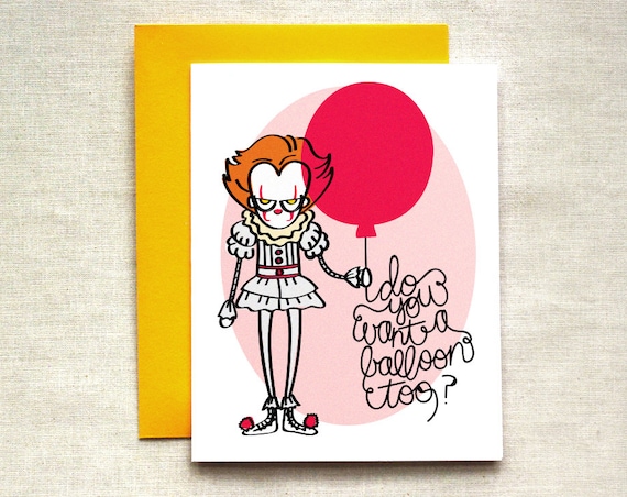 Pennywise Birthday Card Clown Birthday Card Carte Etsy Pennywise Birthday Card Clown Birthday Card Carte Etsy