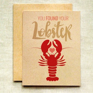 Lobster Wedding Card, Friends Wedding Card, TV Card, Engagement Card, Funny Wedding Card, Cute Wedding Card