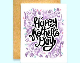 Happy Mother's Day Card | Happy Mother's Day Card | Mother’s Day Card | Hand Lettered Card | Hand Drawn Card