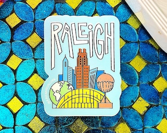 Adesivo paesaggio urbano di Raleigh / Decalcomania in vinile della Carolina del Nord