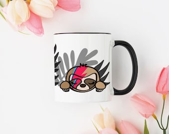 Cute Sloth Mug, David Bowie Sloth Mug, 11 oz. Mug