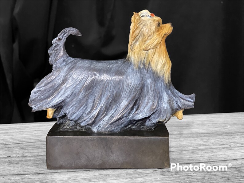 Yorkie Bronze Sculpture Etsy