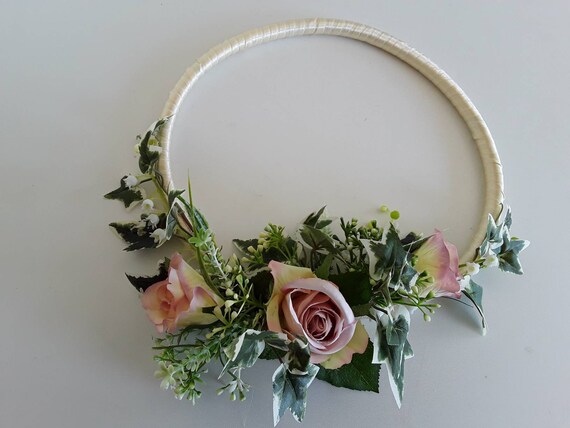 Autumn Winter Brides Wedding Flower Vintage Crown Handmade Circlet Rose Ivy