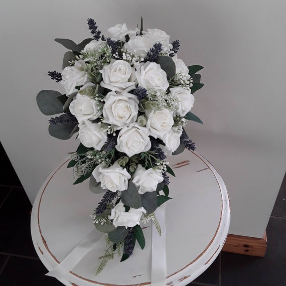 Ramos en forma de cascada / ramo de boda de marfil / flores de - Etsy México