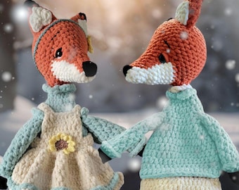 Amigurumi Crochet Pattern - Mr Todd Fox - Miss Vixie Fox - Fox Bundle - Amigurumi - Lovey - Snuggler - Child - Adorable - Baby