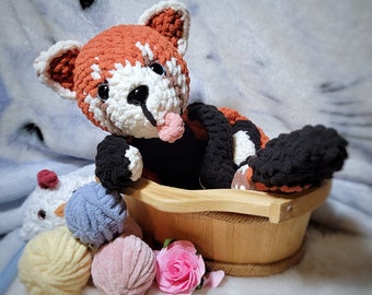 Crochet Red Panda Lovey Pattern: Amigurumi Plush Snuggle Blanky (PDF Pattern)