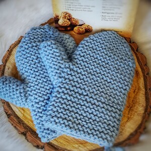 Knit Pattern Kitchen Knits Mommy and Me 100% Cotton Oven Mitt image 2