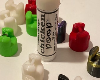 CHICKEN POOP lip balm holder 3D printed replacement cap