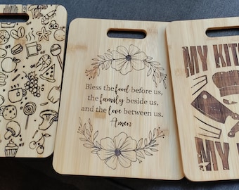 Custom Laser Engraved Bamboo Cutting Board