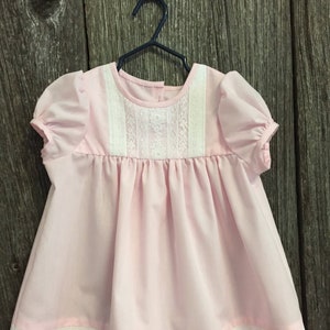 Pink Heirloom Lace and Cotton Dress with Swiss Lace Size 6-9 months
