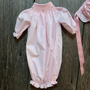 Smocked Newborn Gown - Bow main image 1