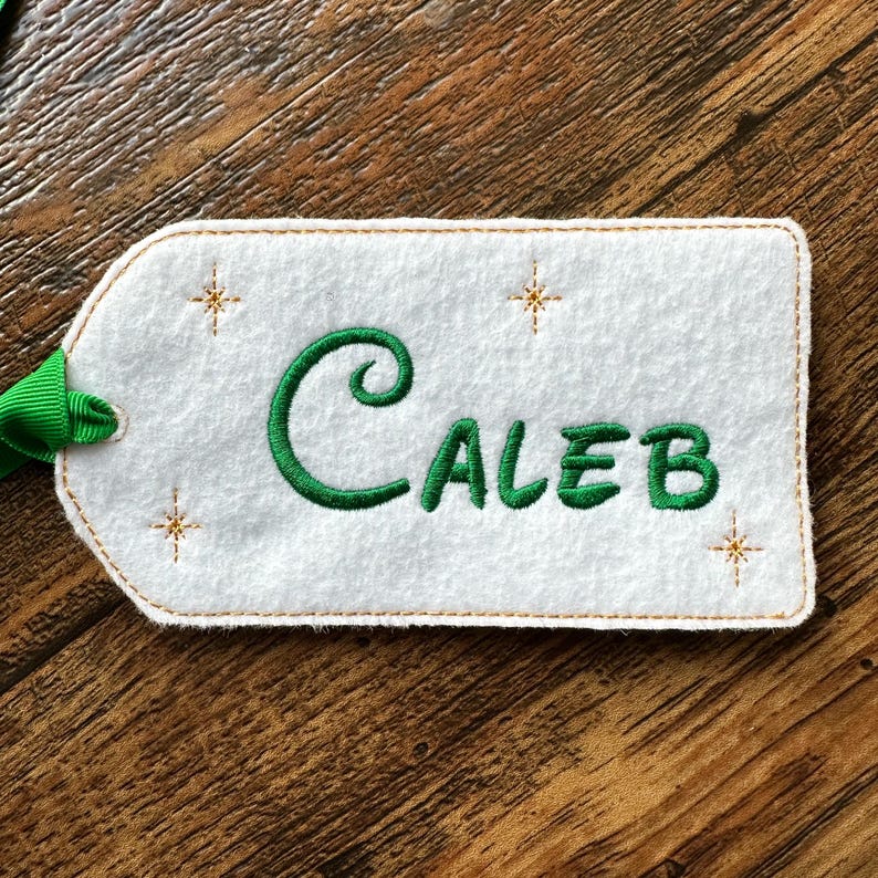 Personalized Embroidered Holiday Christmas Gift Tag - Etsy