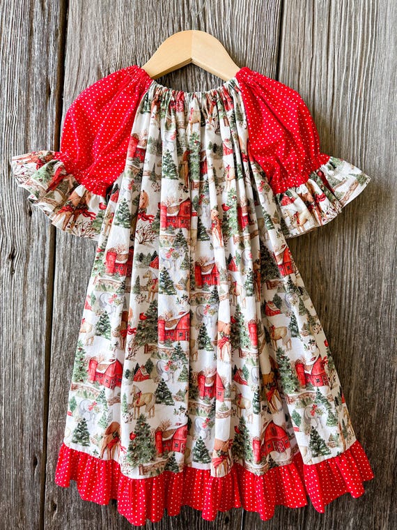 sachin and babi light blue dress Girls Christmas Barn Dress: Red Polka Dot Holiday Outfit, Size 3