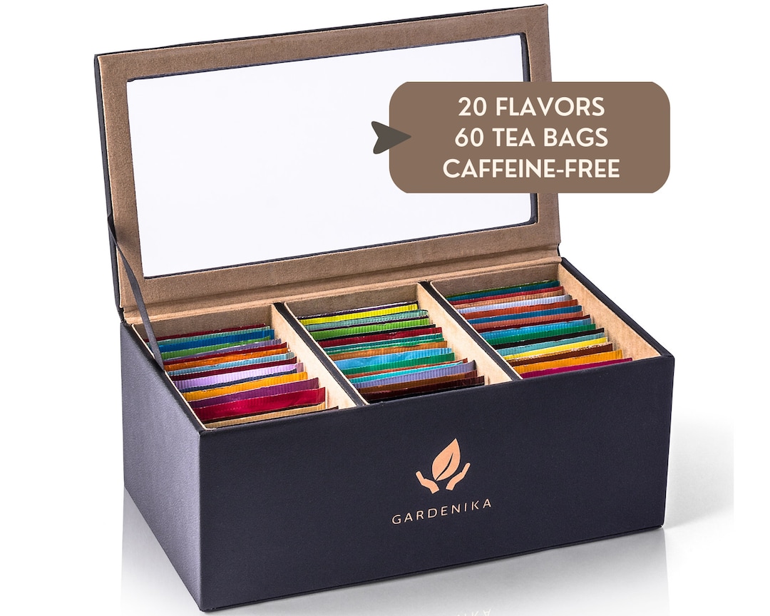 Herbal Tea Bags Sampler Set Gift Box for Mother, Father, Friend Birthday,  Get Well 60 Ct, 18 Flavors Caffeine Free Assortment - Etsy