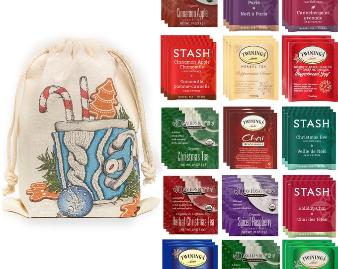 Holiday Tea Bag Sampler Gift Set Seasonal Variety Collection Etsy