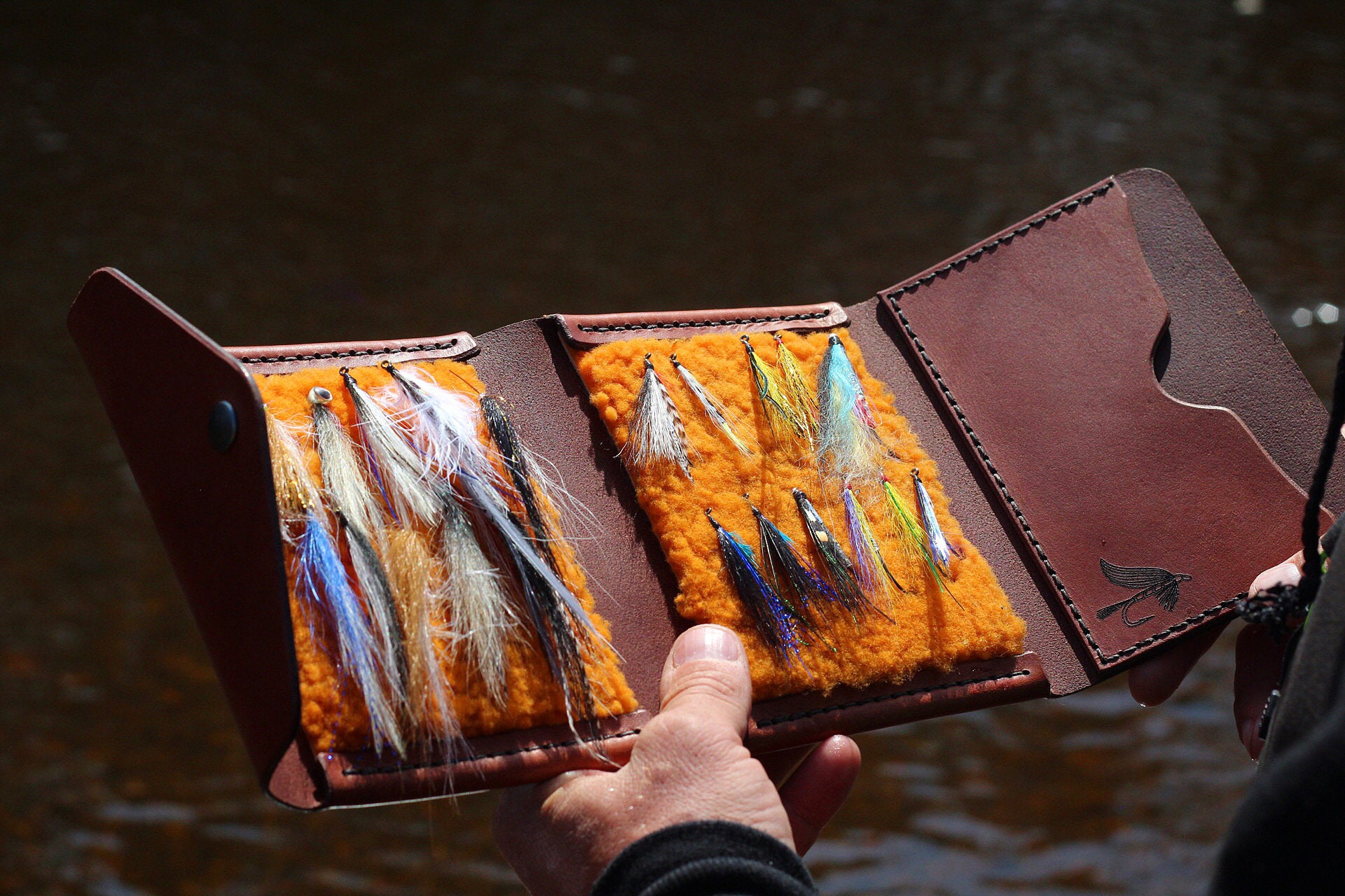 Trainpower Handmade-Leather-Fishing-Spoons-Wallet,Unique-Fly