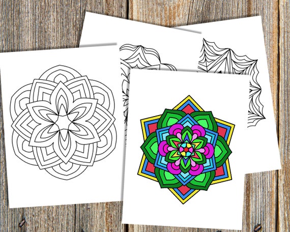 50 Easy Mandalas Printable Downloadable Mandalas Pdf - Etsy