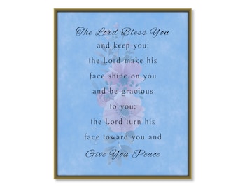 The Lord Bless You, Printable scripture, Bible verse wall art, Printable blessing, Give you peace, Christian wall art