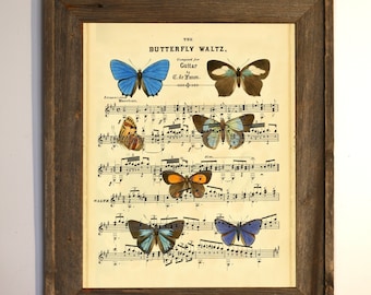 Butterfly Waltz Sheet Music, Sheet Music download, Printable butterfly art, downloadable butterfly, music wall art