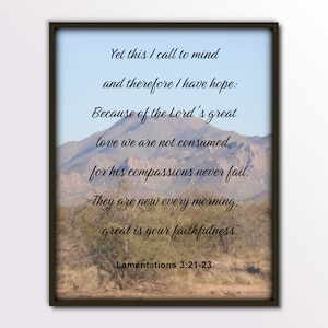 Lamentations 3:21-23, Printable bible verse, printable scripture, great is your faithfulness, christian wall art, inspiration,