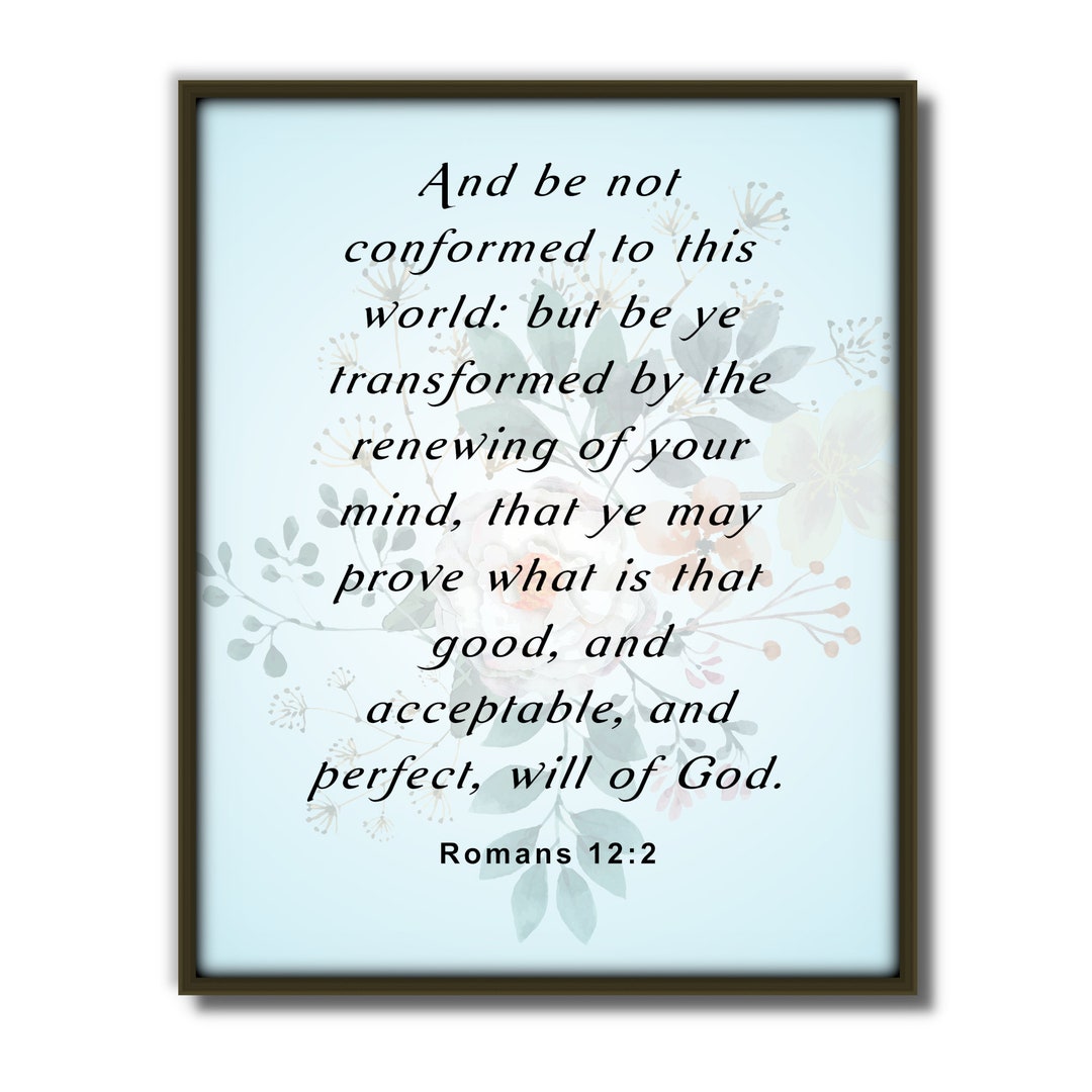 Romans 12:2, Printable Bible Verse, Will of God, Christian Wall Art ...