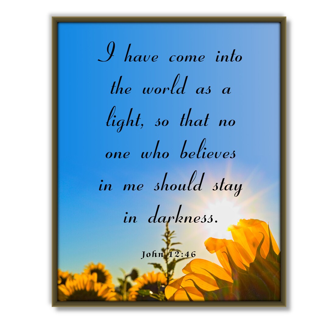 John 1246, Printable Bible Verse, Scripture Printable, Christian Wall