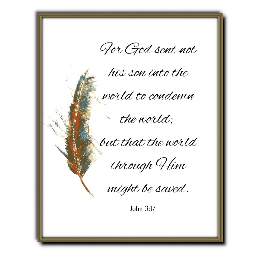 John 3:17, Printable Bible Verse, Minimalist Scripture Art, Scripture ...