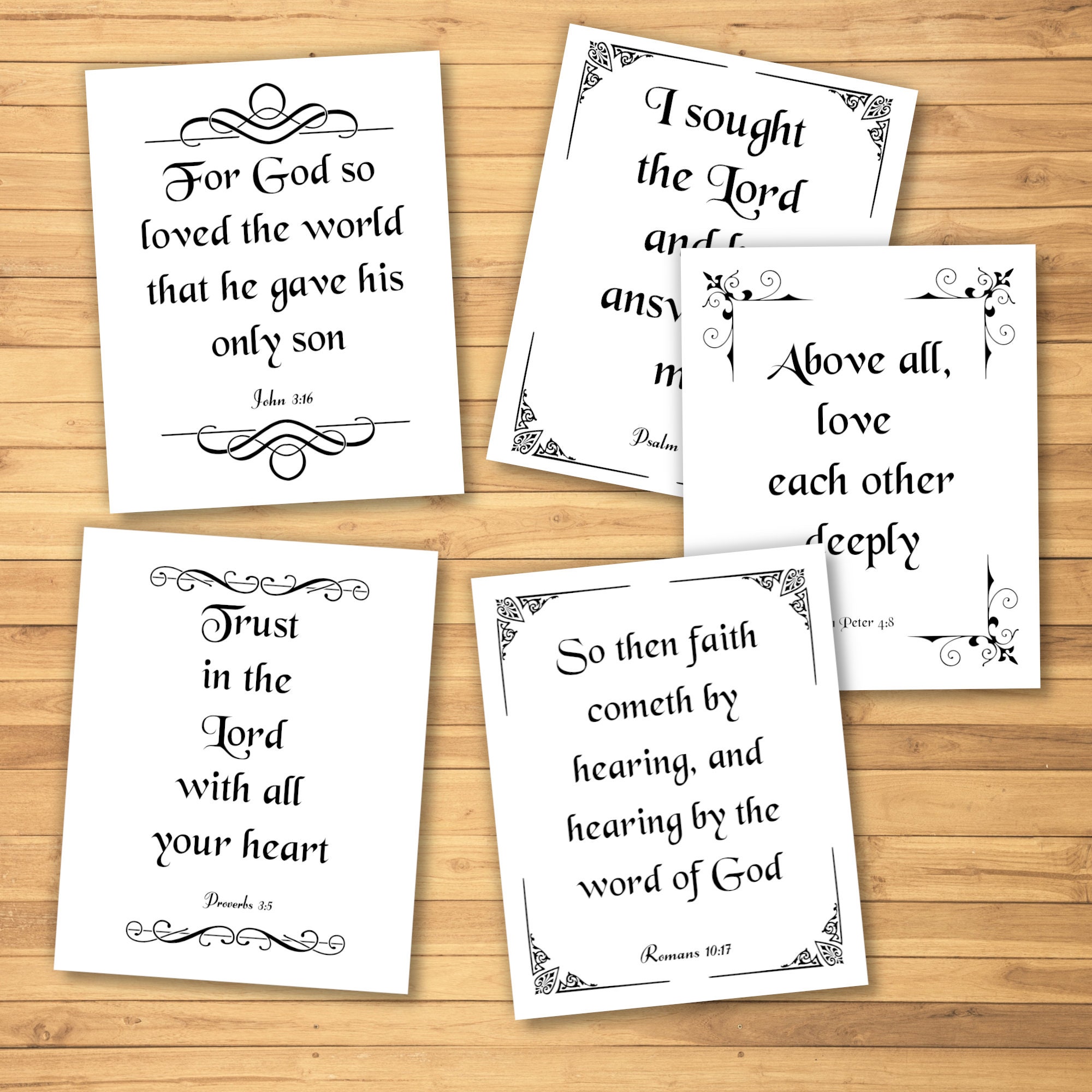 Printable Bible Verse Bundle, 20 Printable Bible Verses, Bible Verse