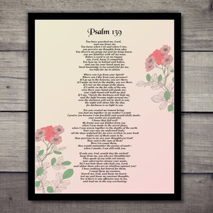 Psalm 139, Printable Bible Verse, printable scripture, Psalms, Inspirational verse, bible quote, christian wall art,