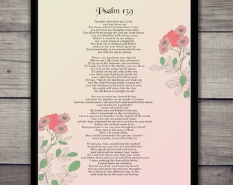 Psalm 139, Printable Bible Verse, printable scripture, Psalms, Inspirational verse, bible quote, christian wall art,