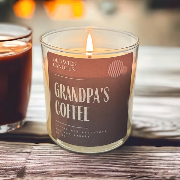 Grandpas Coffee Scented Candle | Fresh Brewed Coffee Scented Candle | Coffee Soy Wax Candle | Coffee Candle | Handmade Soy Candle