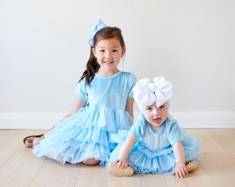 Girl blue birthday dress, BLUE party dress, Girl blue party dress, baby girl blue dress, little girl dress, tutu dress, first girl birthday