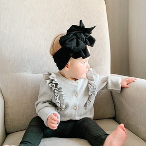 WAFFLE Big bow headband, big bow headband, big bow head wrap, oversized bow baby headband, bow head wrap, bow headband, baby turban, bows image 9
