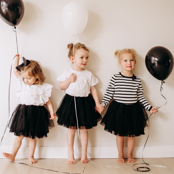 BLACK Baby, Toddler, Girl, Black Tulle Skirt! Baby Tutu, Girl Tutu, Toddler Girl Black Skirt! Birthday, Wedding, Parties, School Events!