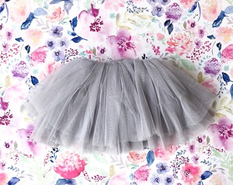 Purple Girls Grey Tutu Skirt Leggings With Tulle Skirt Purple Gray