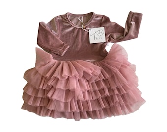 Blush Party Dress, Flower Girl Dress, baby party Dress,Dusty Rose Birthday Dress, baby fancy dress, Girl 1st birthday Dress